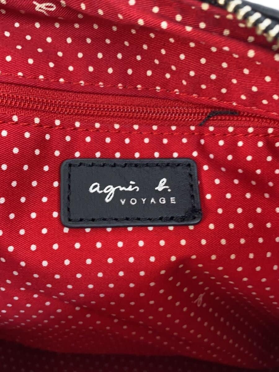 agnes b VOYAGE Shoulder Bag Cowhide BLK 5