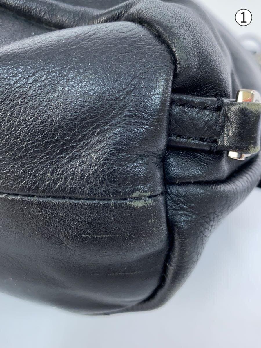 agnes b VOYAGE Shoulder Bag Cowhide BLK 7