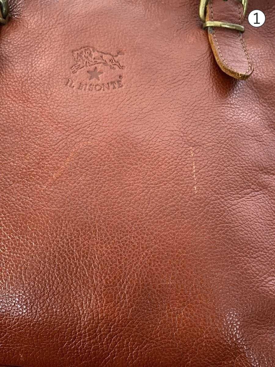 IL BISONTE Handbag Leather BRW Solid 7
