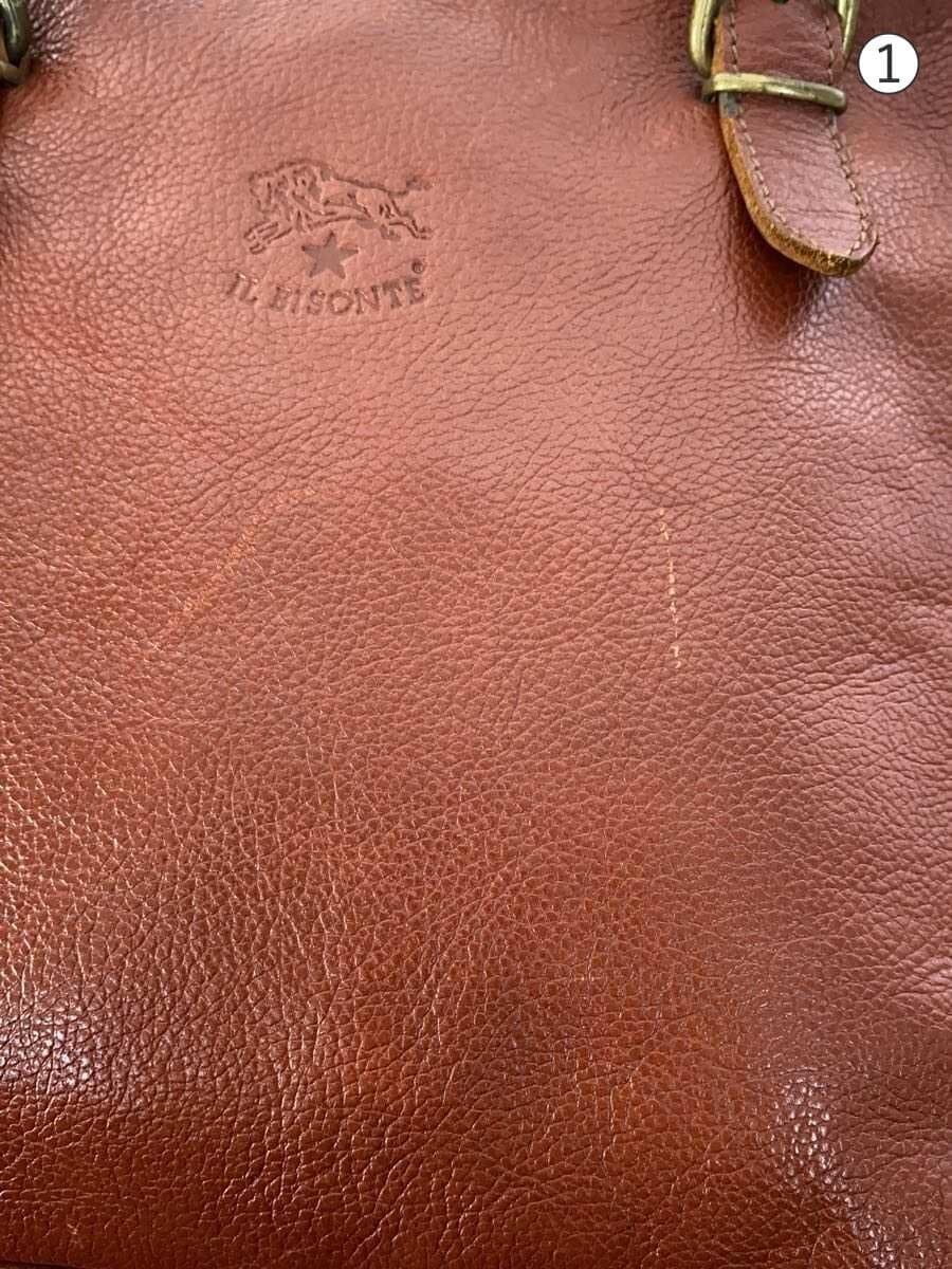 IL BISONTE Handbag Leather BRW Solid 7