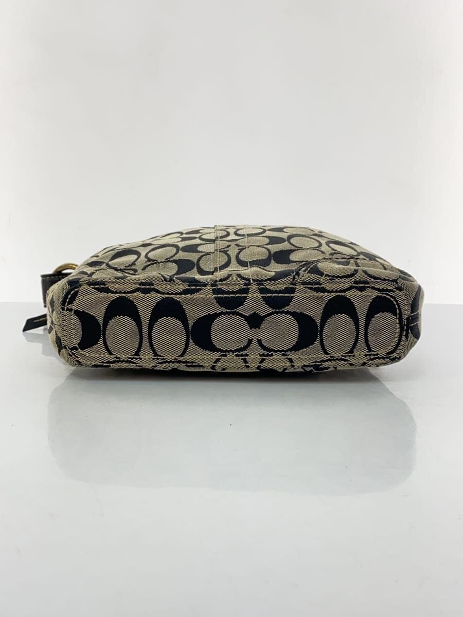 COACH Duffle Shoulder_Signature_Black Leather GRY All Over Pattern 4