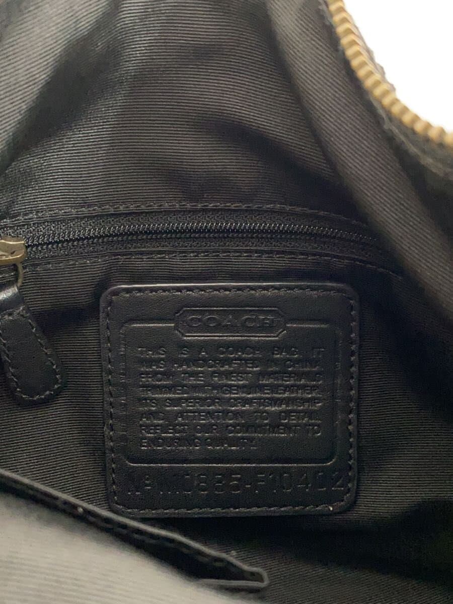 COACH Duffle Shoulder_Signature_Black Leather GRY All Over Pattern 5