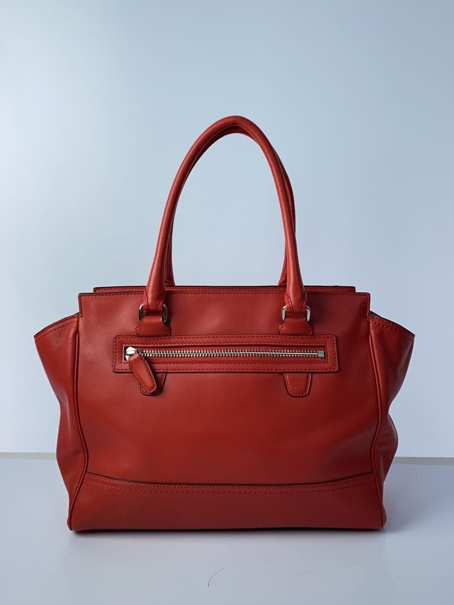 COACH Tote Bag Leather Red Solid Color 19890 3