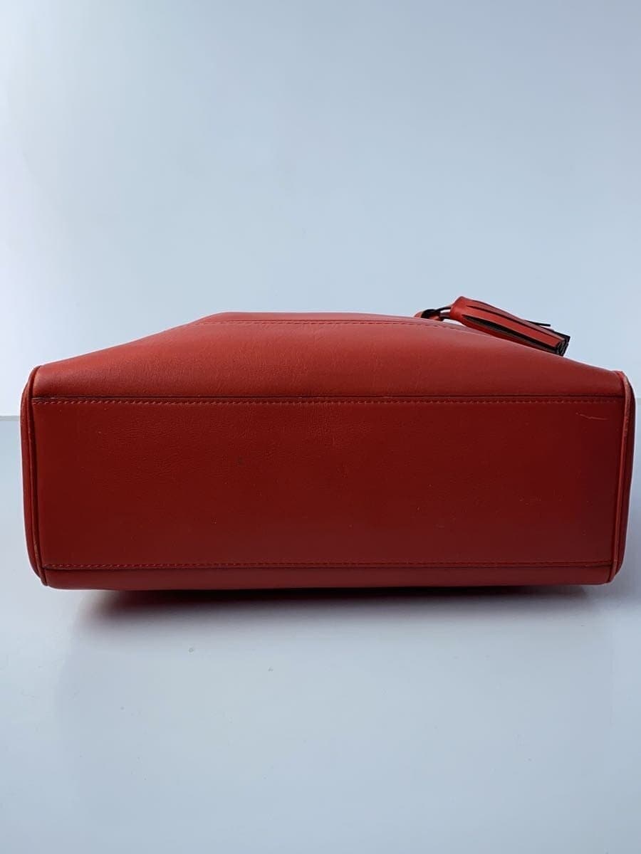 COACH Tote Bag Leather Red Solid Color 19890 4