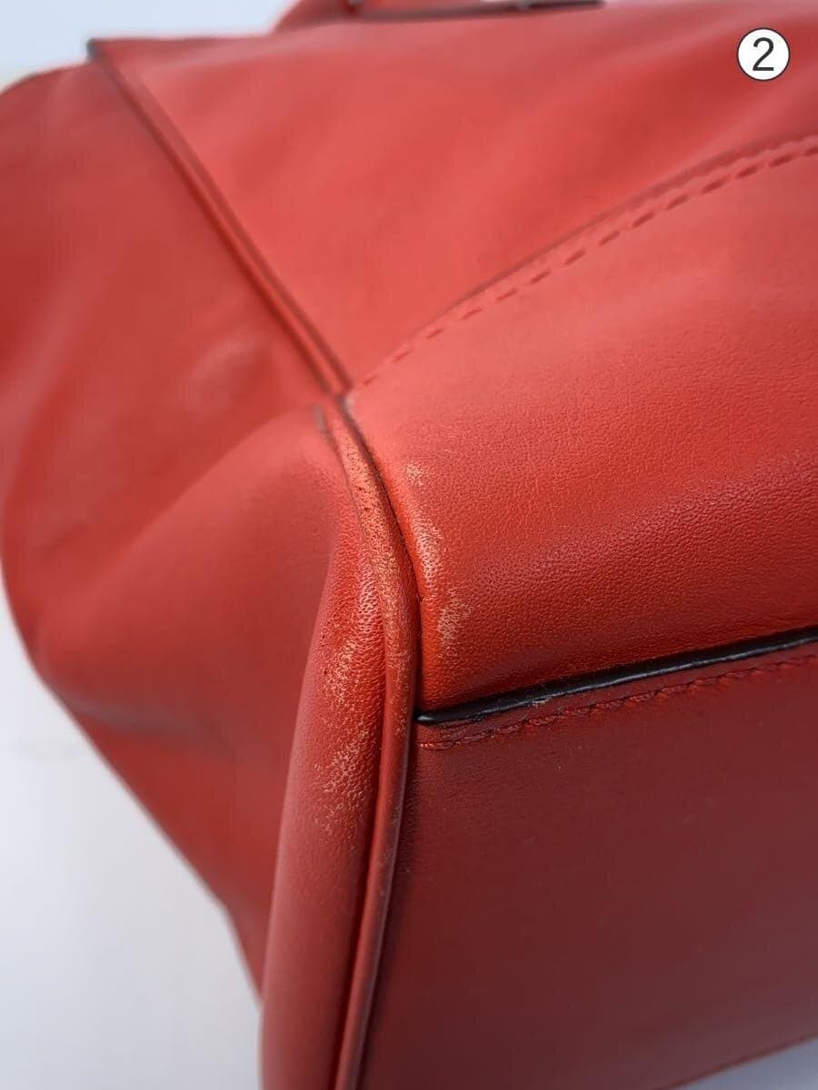 COACH Tote Bag Leather Red Solid Color 19890 9