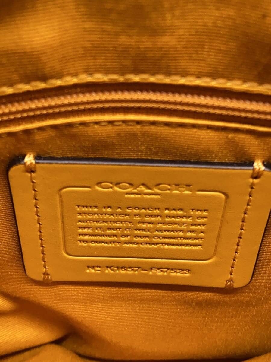 COACH Shoulder Bag Leather YLW Solid K1657-F57523 5
