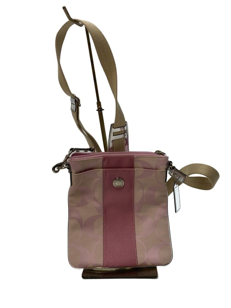 COACH Shoulder Bag_Signature Canvas PNK All Over Pattern