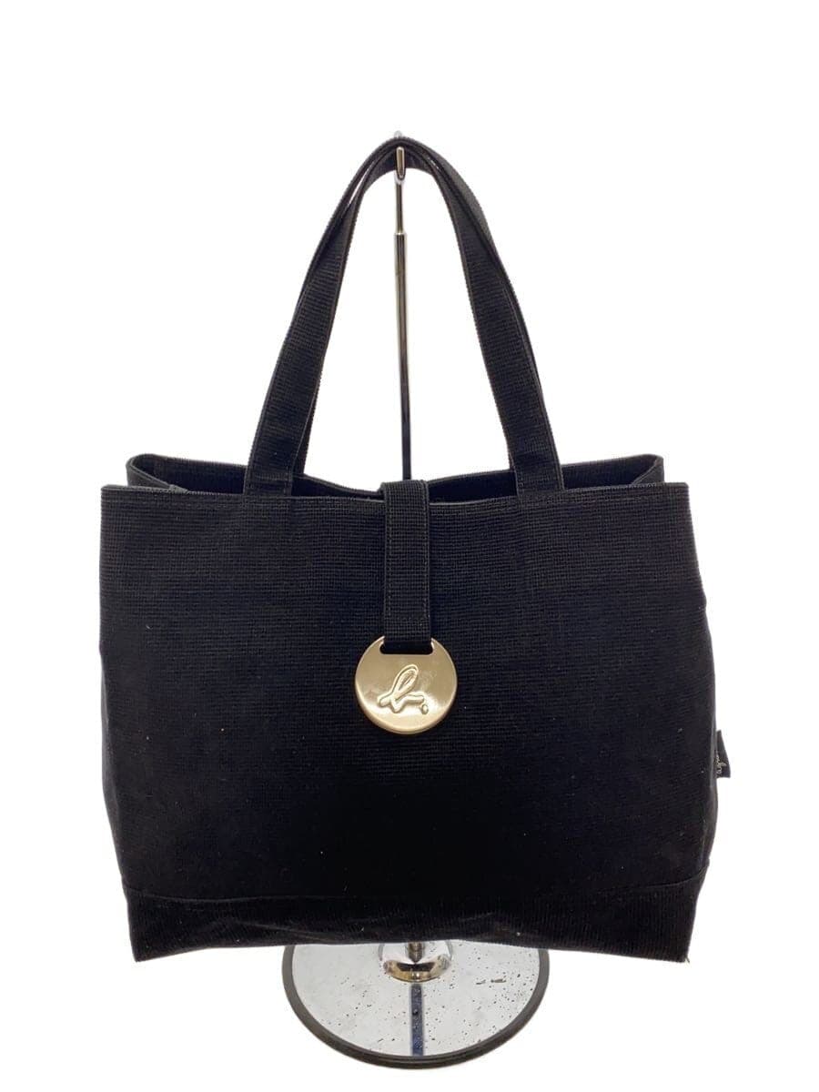 agnes b VOYAGE Tote Bag Cotton BLK Solid