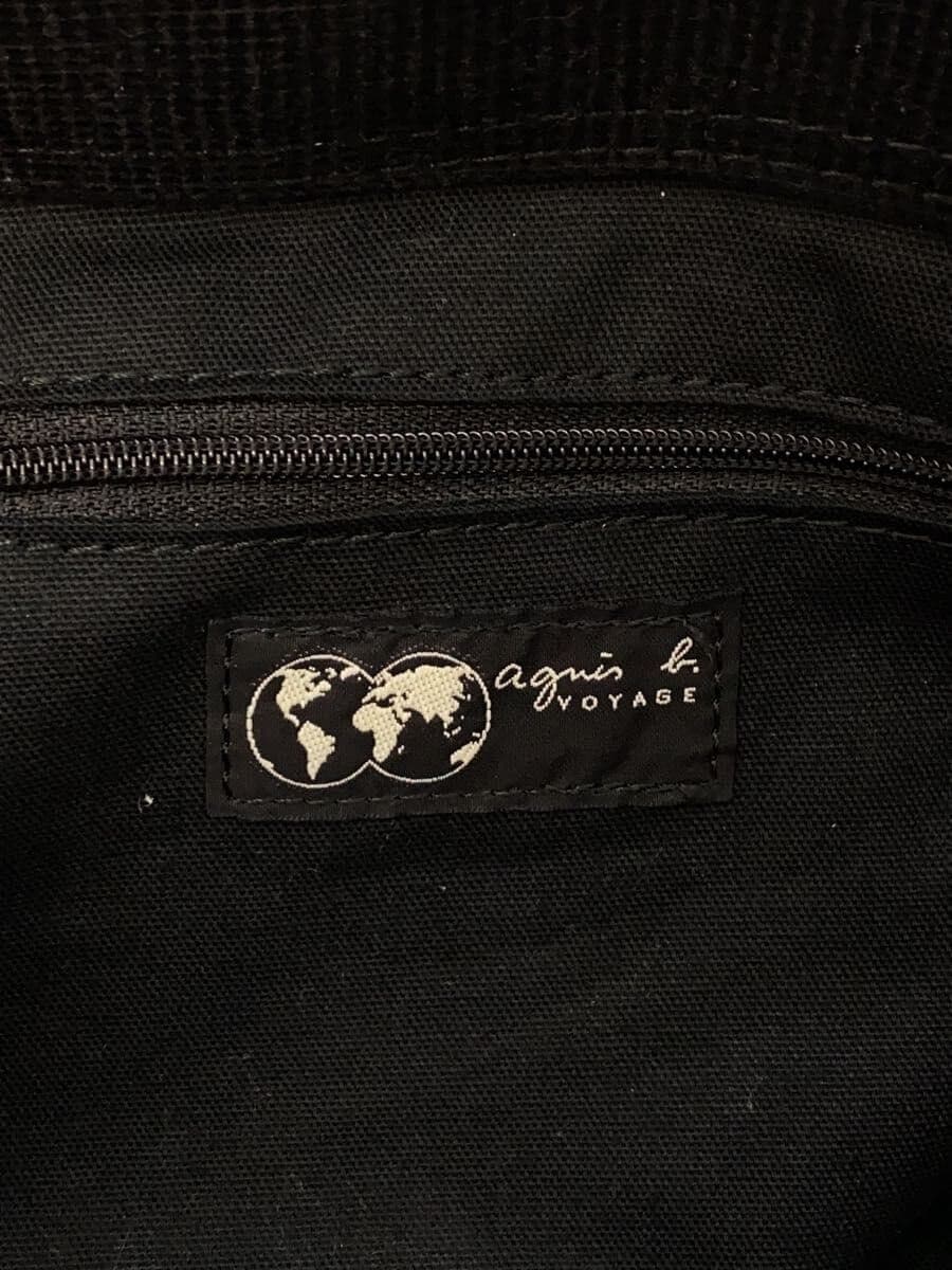 agnes b VOYAGE Tote Bag Cotton BLK Solid 5