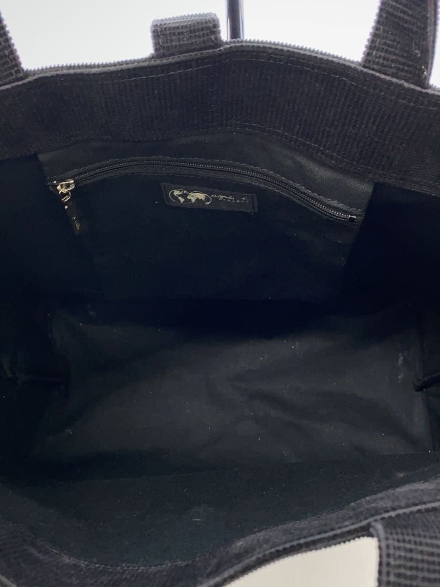 agnes b VOYAGE Tote Bag Cotton BLK Solid 6