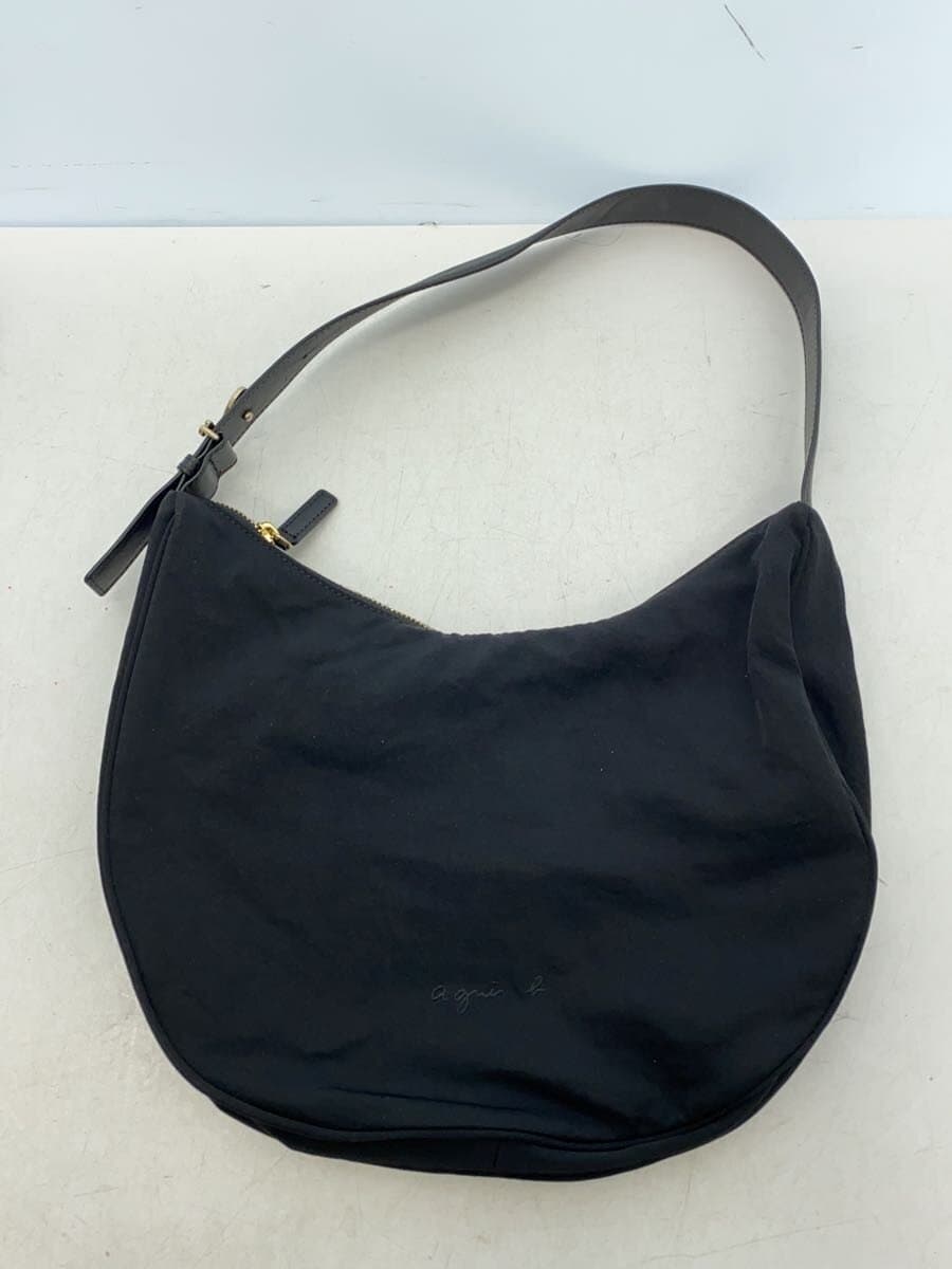 agnes b VOYAGE Shoulder Bag Nylon BLK WAS34-02 2