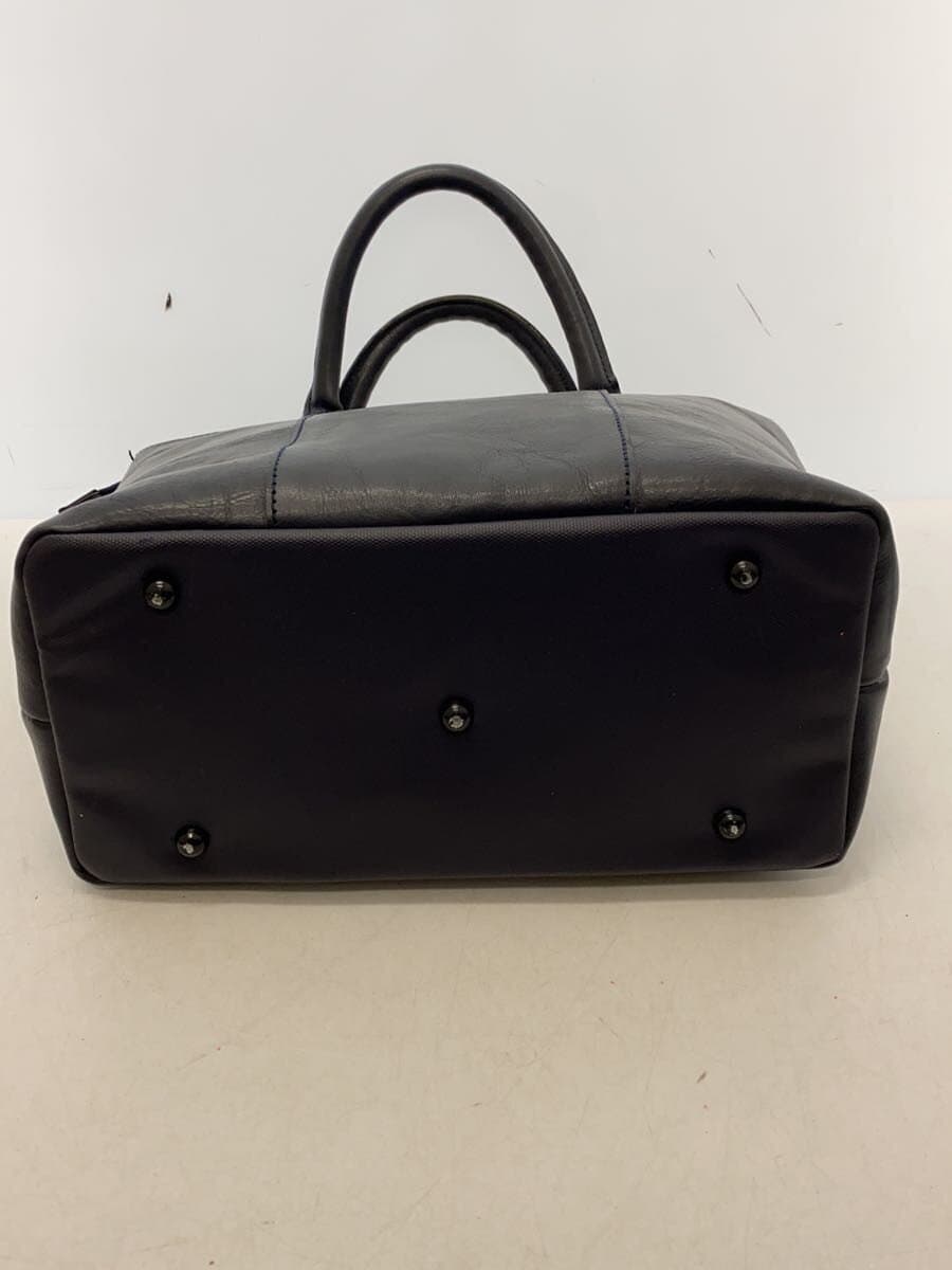 Mustache HIGE BAG Tote Bag Leather BLK Solid 4