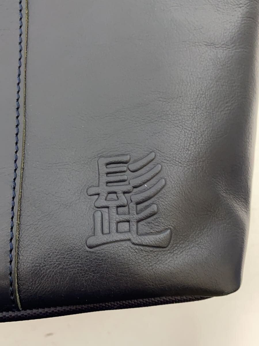 Mustache HIGE BAG Tote Bag Leather BLK Solid 5