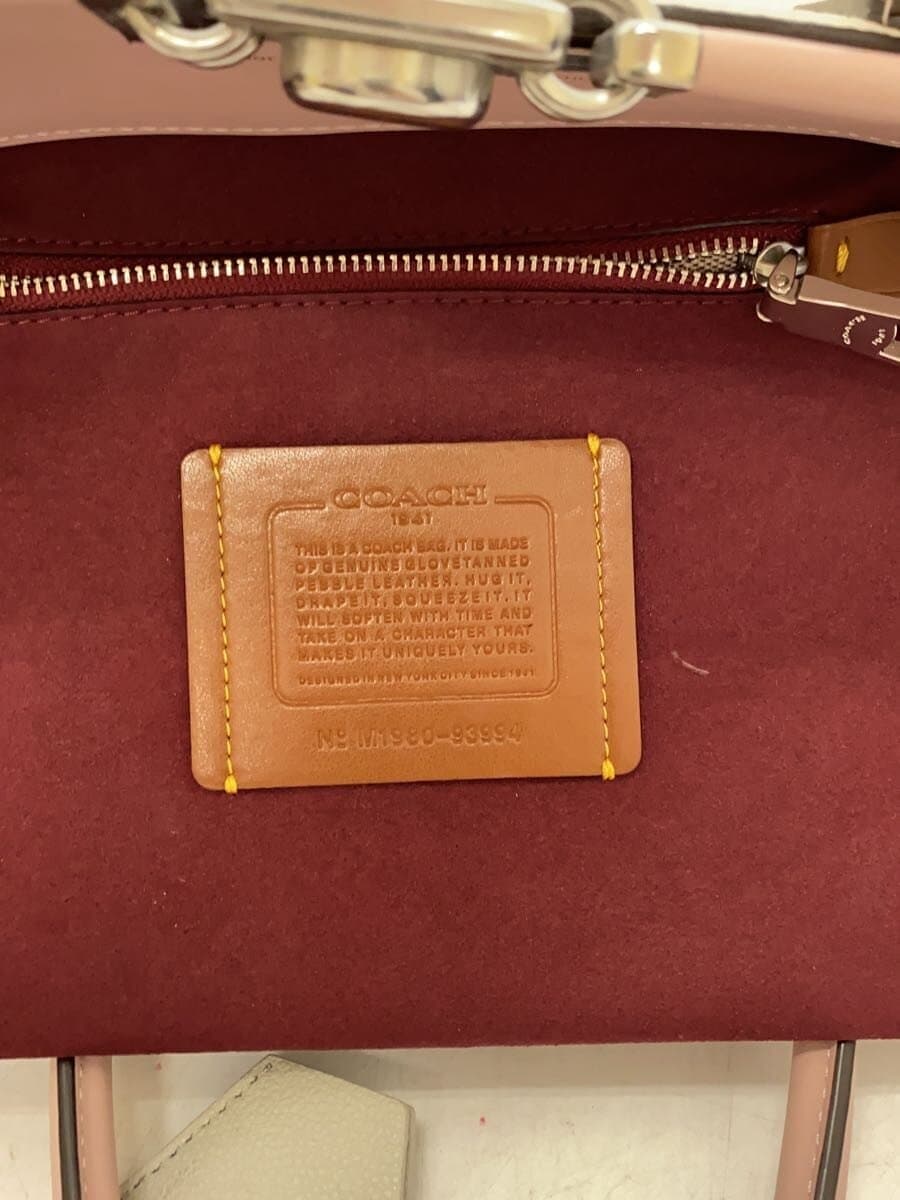 COACH2-Way Handbag Leather WHT 93994 Consider Condition 7