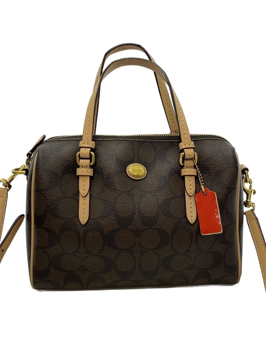 COACH Boston Bag_Signature_All Over Pattern Canvas BRW All Over Pattern Inner Stain Corner Wear
