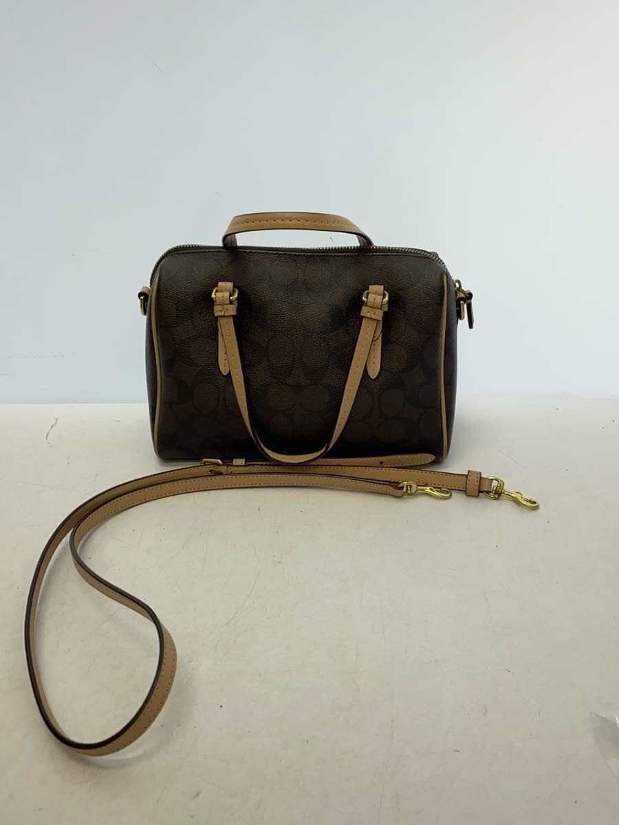 COACH Boston Bag_Signature_All Over Pattern Canvas BRW All Over Pattern Inner Stain Corner Wear 3