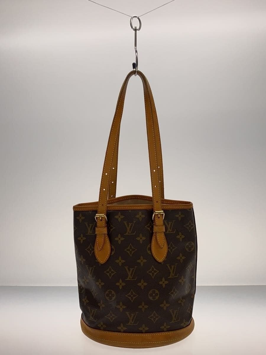 LOUIS VUITTON Petit Bucket_Monogram Canvas PVC BRW 3
