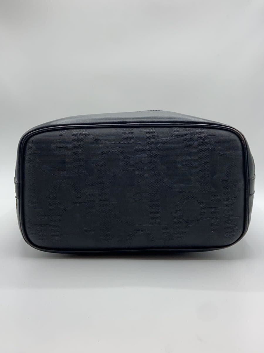 Christian Dior All Do Drawstring Trotter Pattern Shoulder Bag Leather BLK All Over Pattern 4