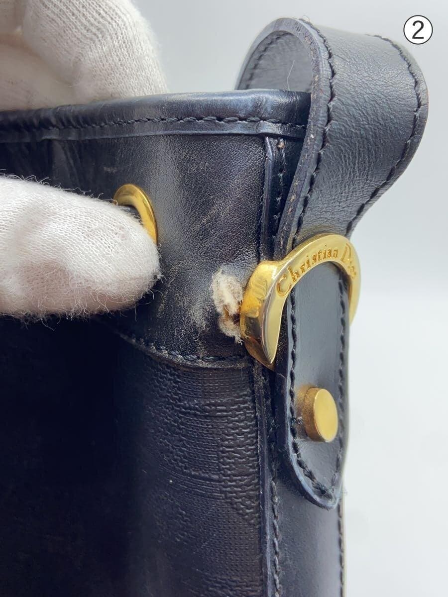 Christian Dior All Do Drawstring Trotter Pattern Shoulder Bag Leather BLK All Over Pattern 9