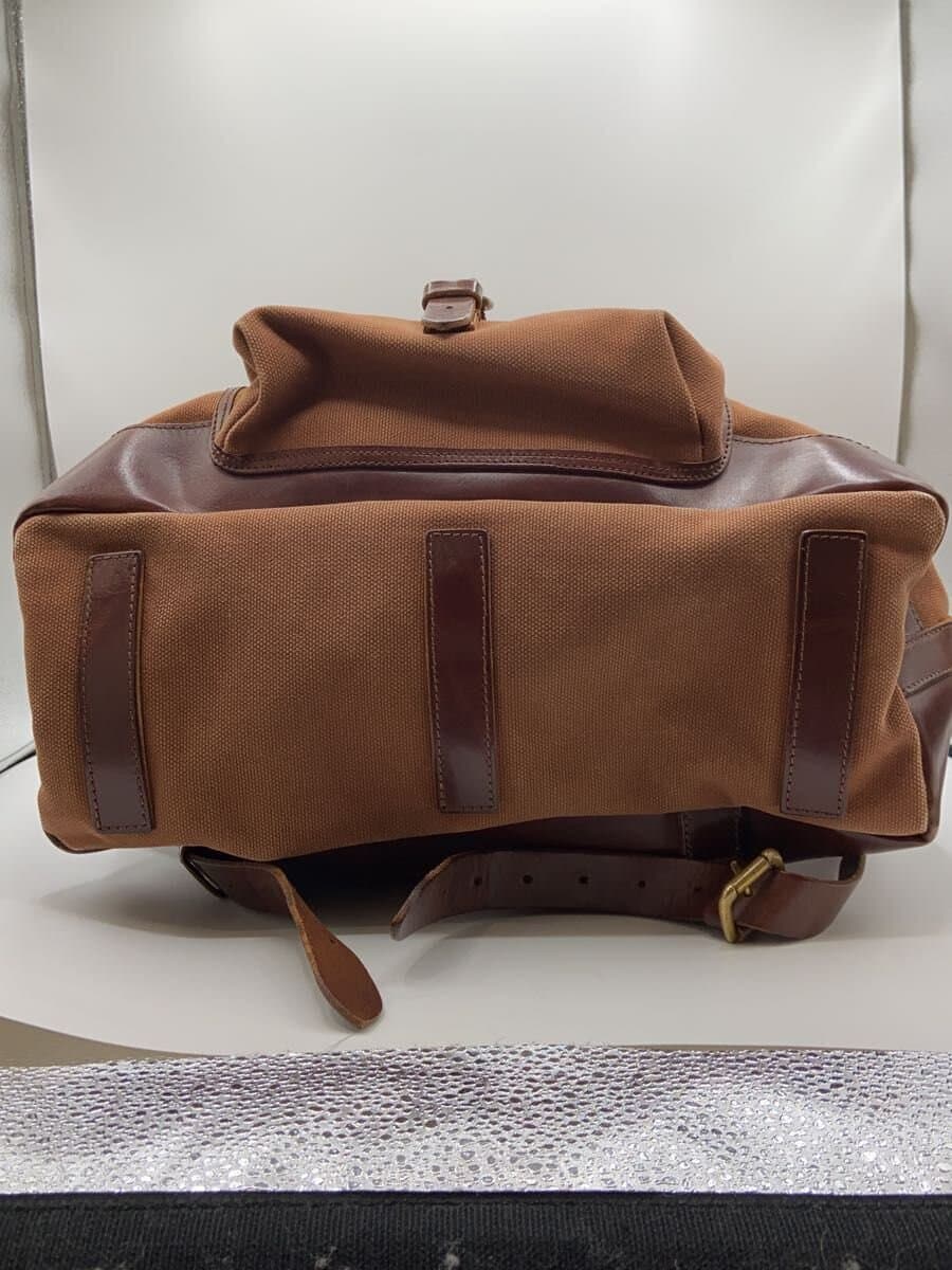 RALPH LAUREN Leather Patch Made in Italy Backpack Canvas Brown Solid 4