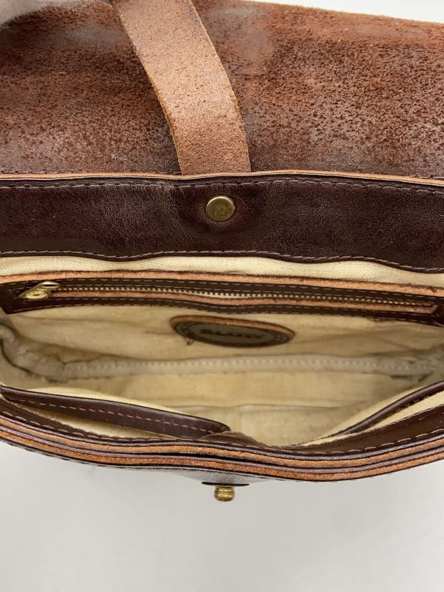 SLOW Shoulder Bag Leather Brown Solid 6