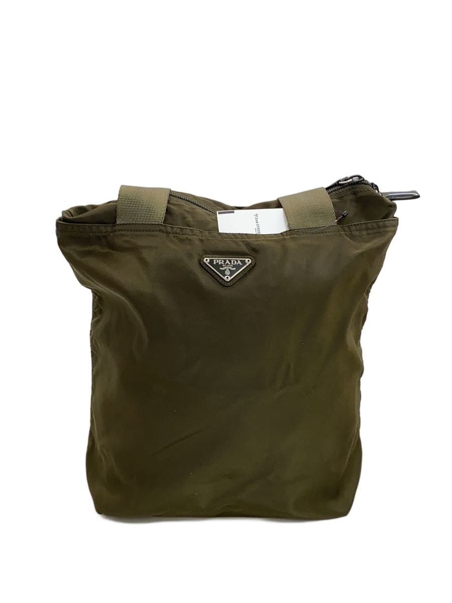 PRADA Tote Bag Nylon KHK Solid