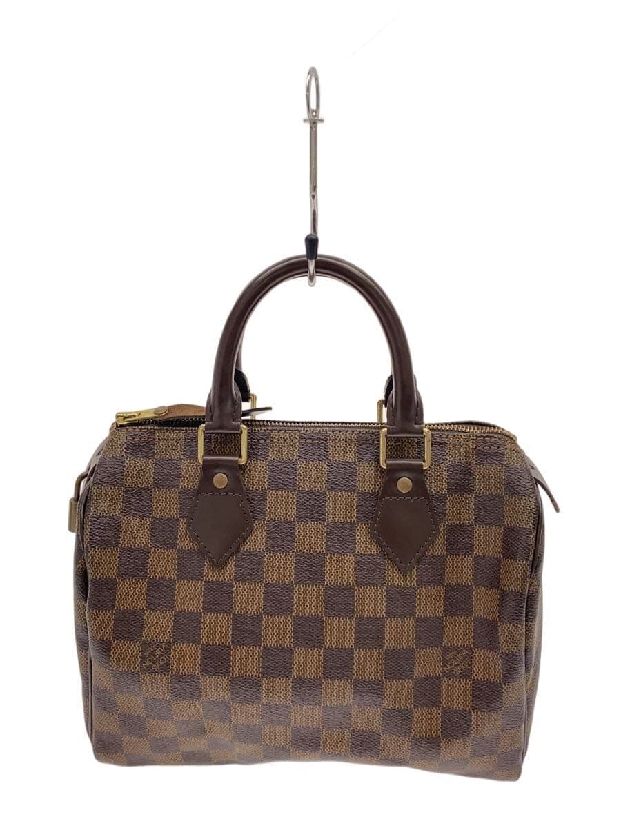LOUIS VUITTON 2) Speedy 25 Damier Ebene PVC BRW All-over pattern N41365