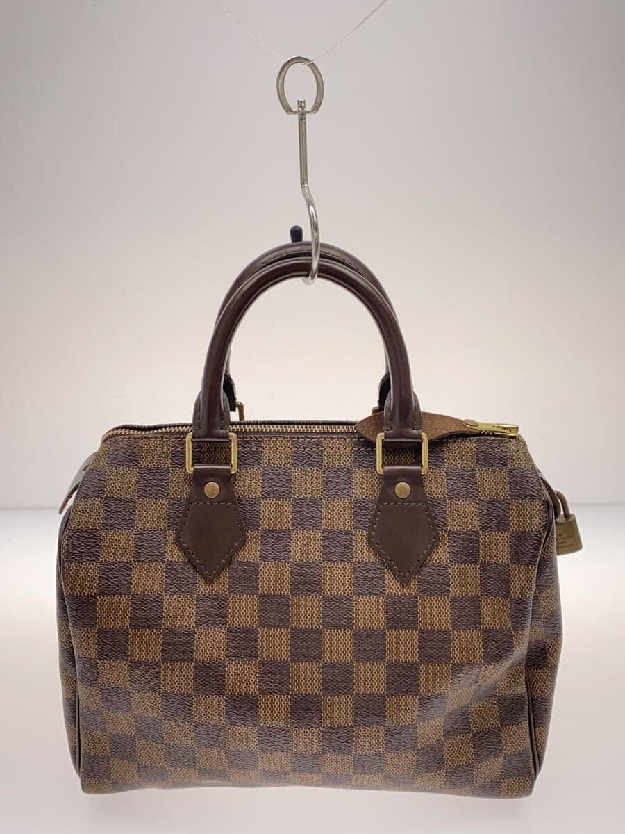 LOUIS VUITTON 2) Speedy 25 Damier Ebene PVC BRW All-over pattern N41365 3