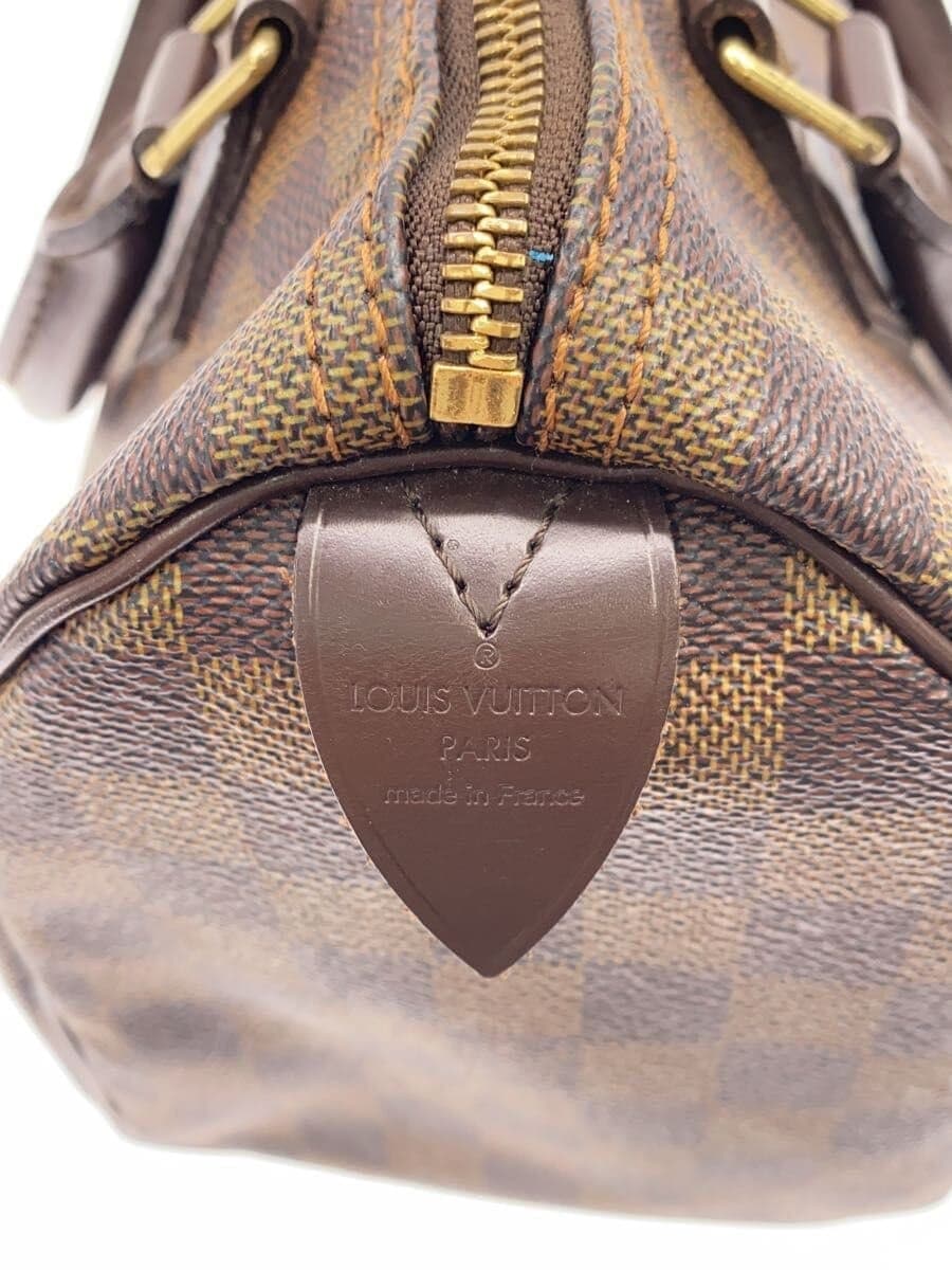 LOUIS VUITTON 2) Speedy 25 Damier Ebene PVC BRW All-over pattern N41365 5
