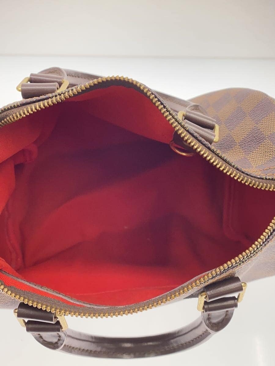 LOUIS VUITTON 2) Speedy 25 Damier Ebene PVC BRW All-over pattern N41365 6