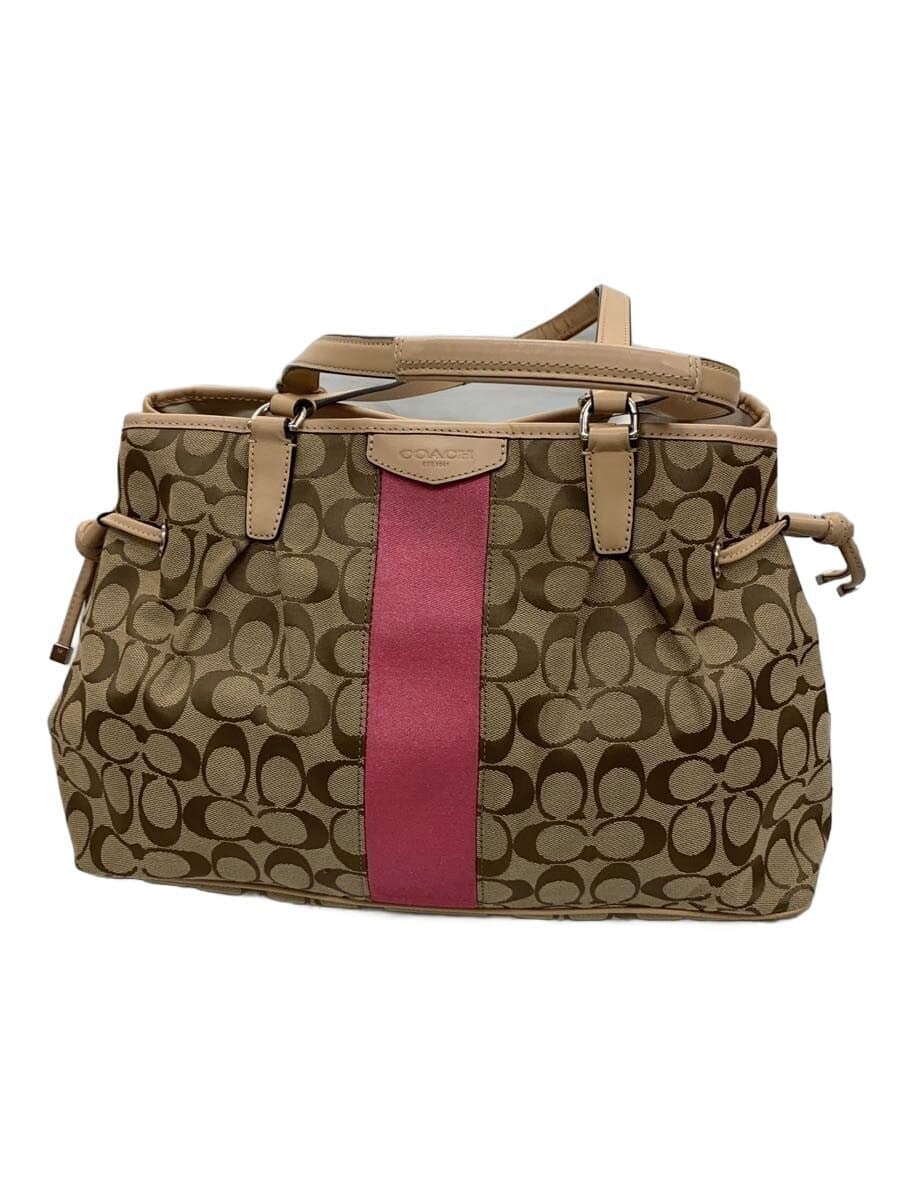 COACH Tote Bag _ Signature Canvas PNK All-over Pattern F28501