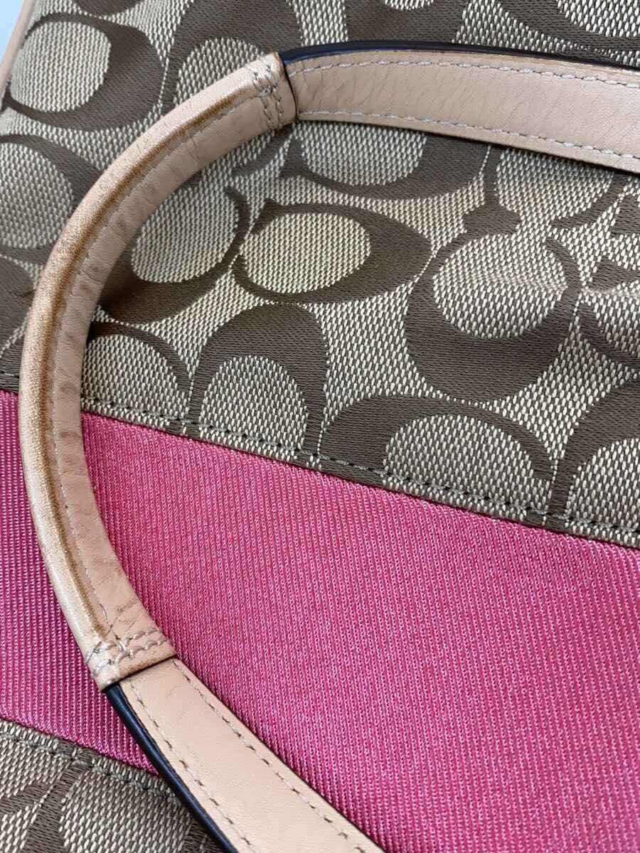 COACH Tote Bag _ Signature Canvas PNK All-over Pattern F28501 9