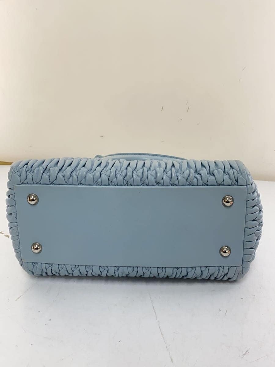 MIU MIU Nappa Crystal Matelasse 2-Way Handbag BLU 4
