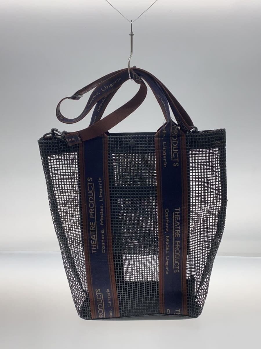 THEATRE PRODUCTS PVC Mesh Thames 2-Way Tote Bag PVC Navy Solid Color 3