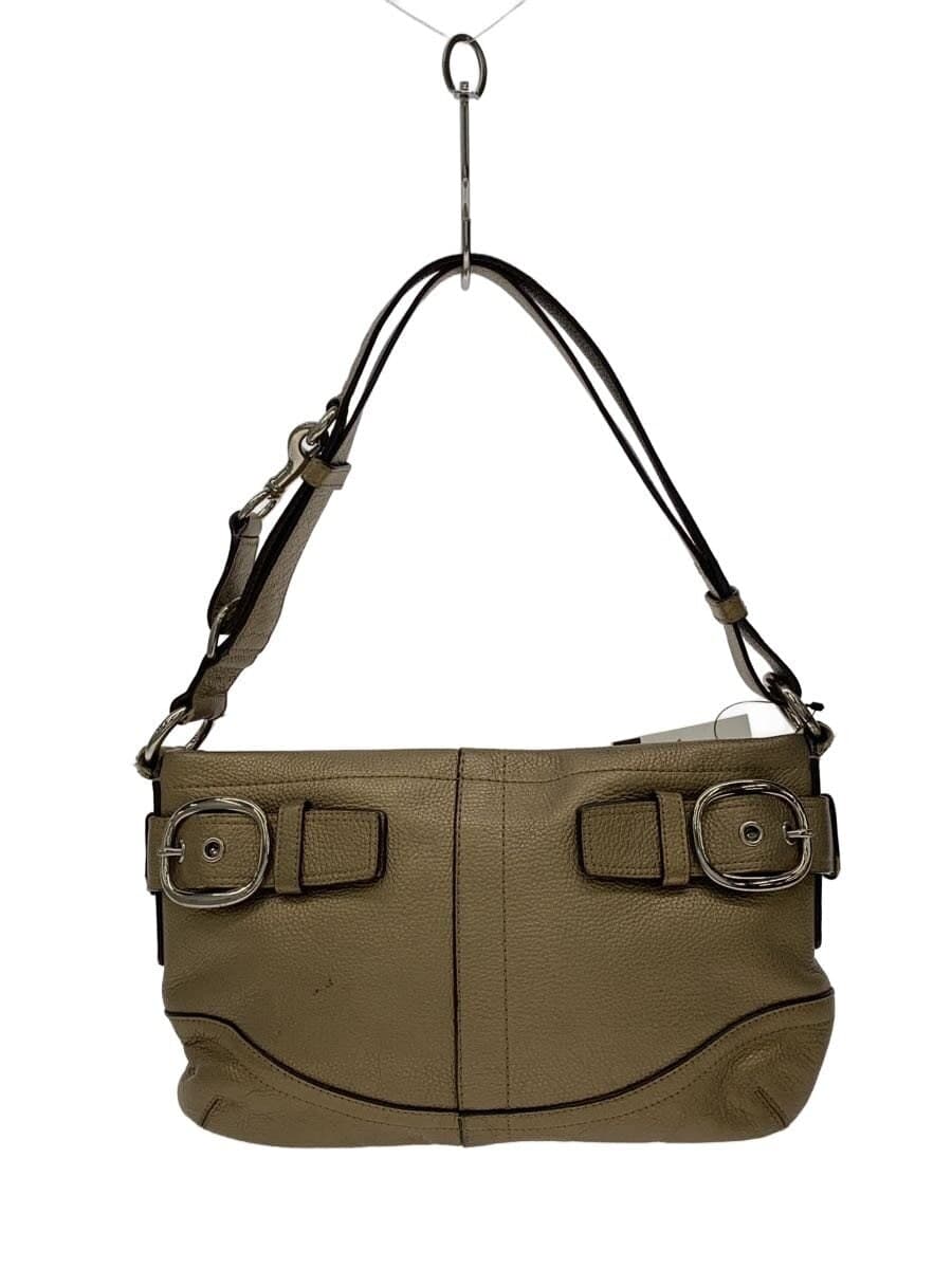 COACH Shoulder Bag Leather BRW Solid F17125