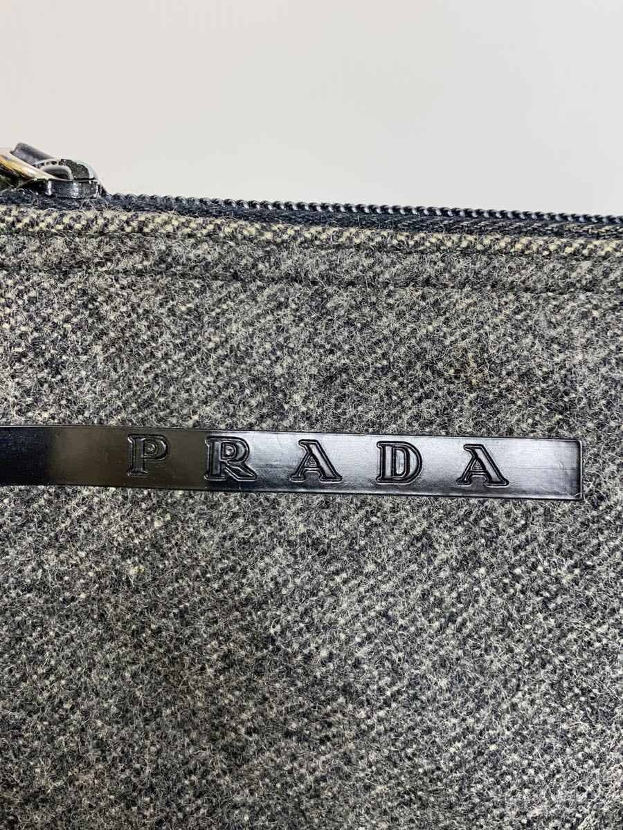 PRADA Pouch Wool GRY Solid 3