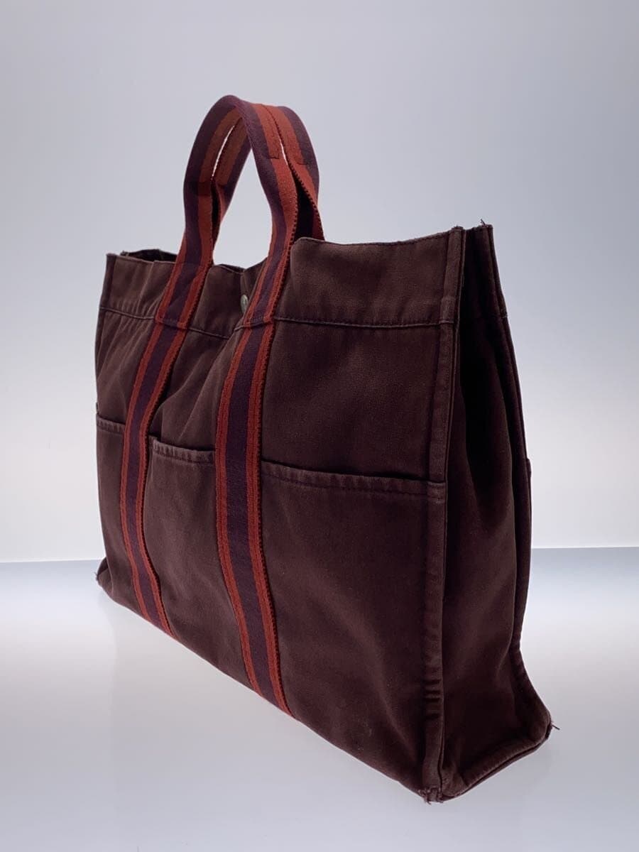 HERMES Tote Bag Canvas BRD Fourre-Tout MM With Wear 2
