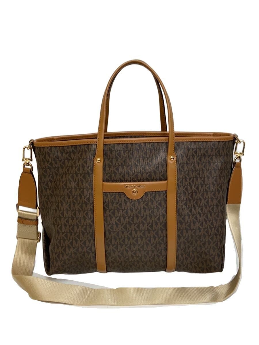 MICHAEL KORS Tote Bag PVC BRW All Over Pattern