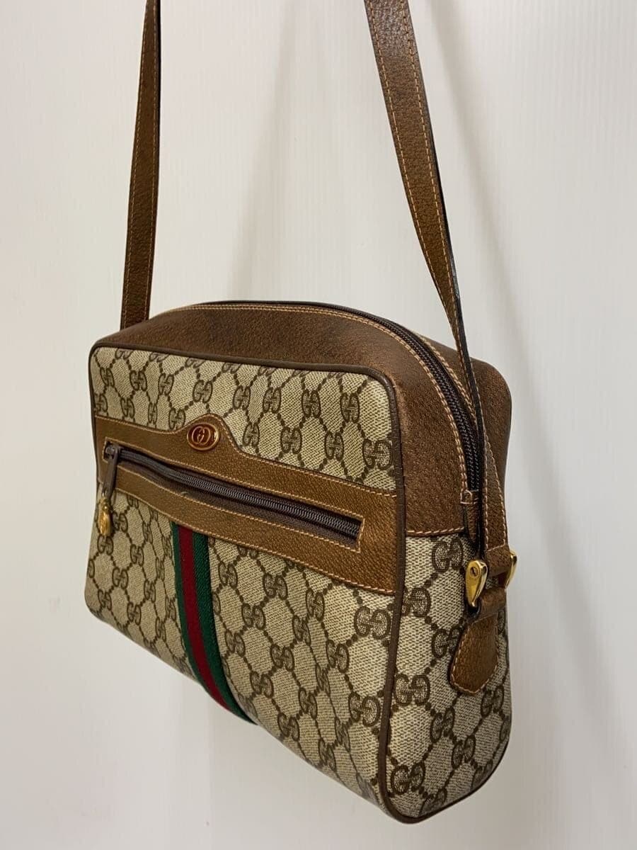 GUCCI shoulder bag leather BRW monogram 5.4071 2