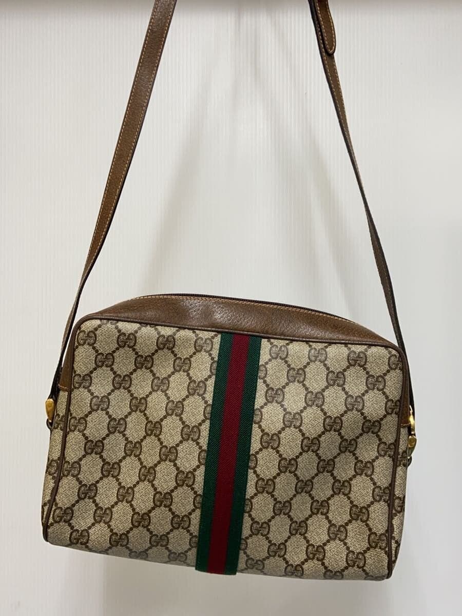 GUCCI shoulder bag leather BRW monogram 5.4071 3