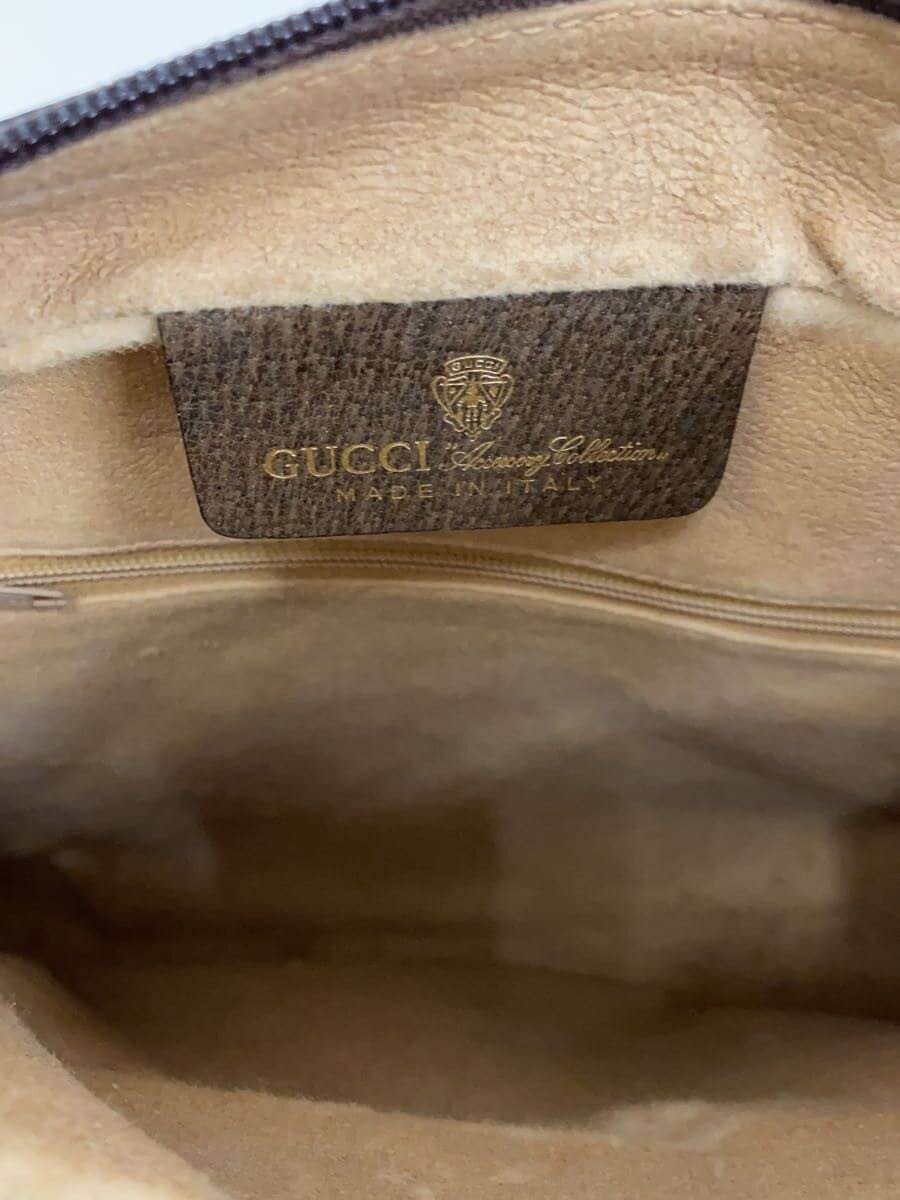GUCCI shoulder bag leather BRW monogram 5.4071 6