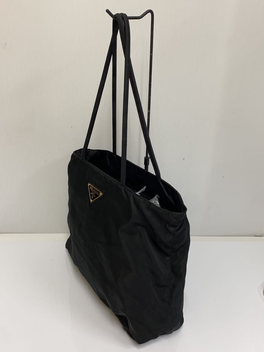 PRADA tote bag nylon black plain 2