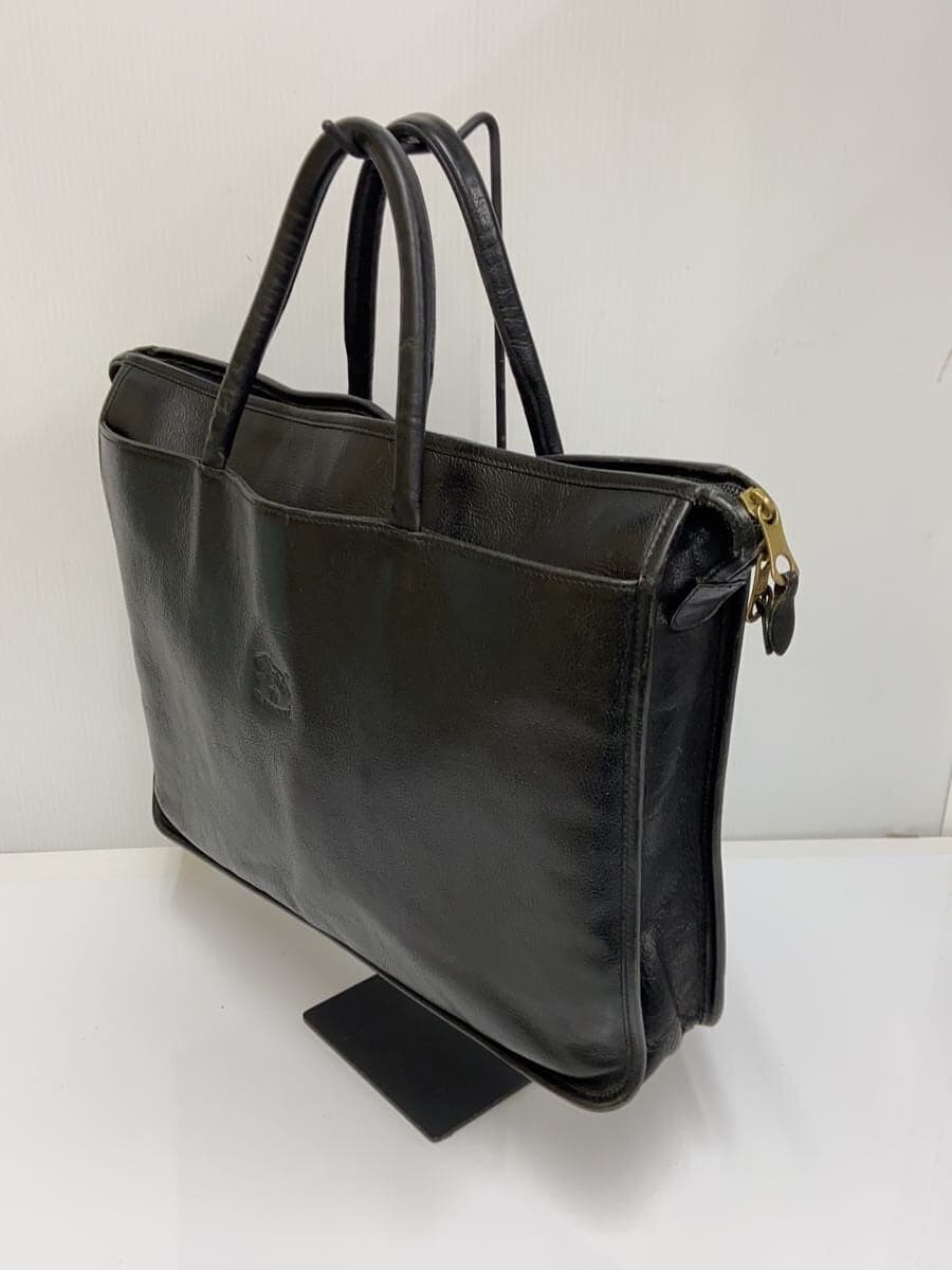 IL BISONTE tote bag leather black plain 2