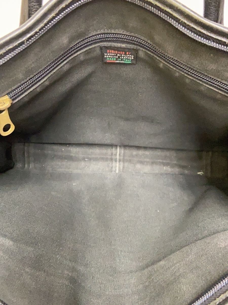 IL BISONTE tote bag leather black plain 6