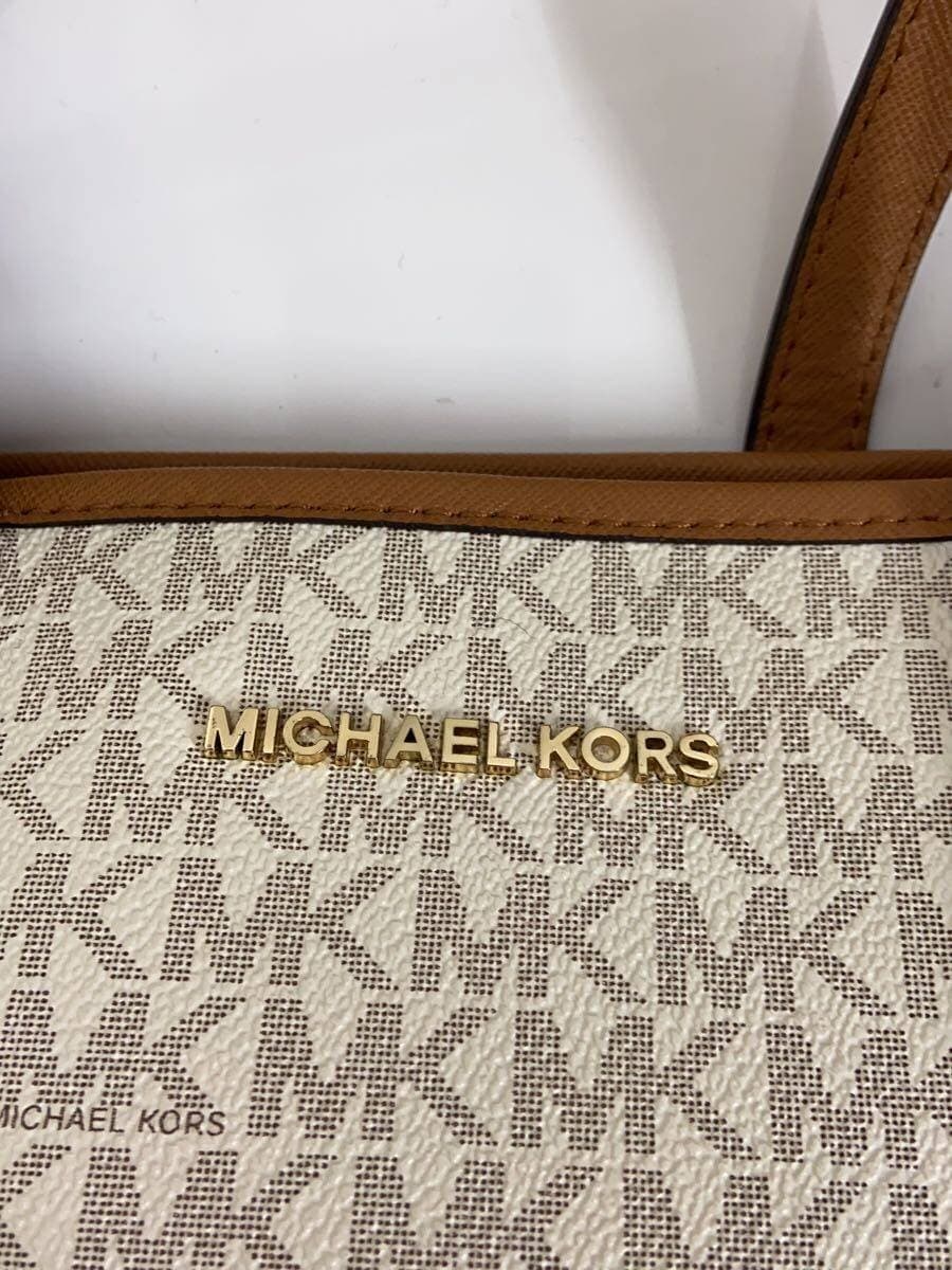 MICHAEL KORS handbag leather WHT all-over pattern DI-1805 5