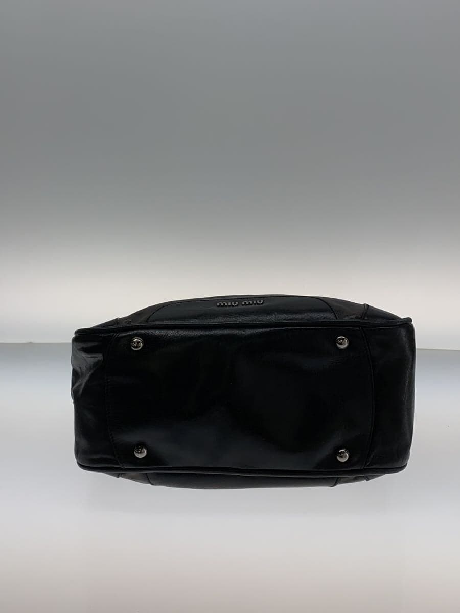 MIU MIU Shoulder Bag Leather BLK Solid 4