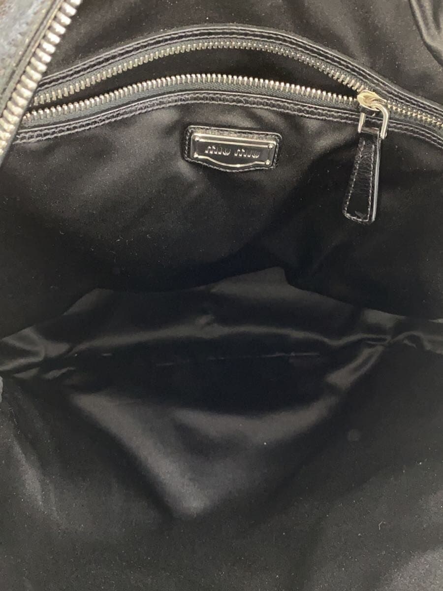 MIU MIU Shoulder Bag Leather BLK Solid 6