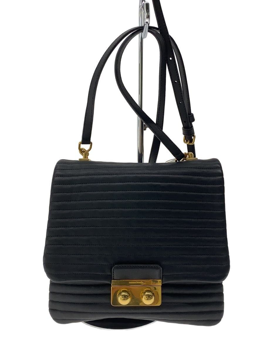 SONIA RYKIEL Shoulder Bag Leather BLK Solid