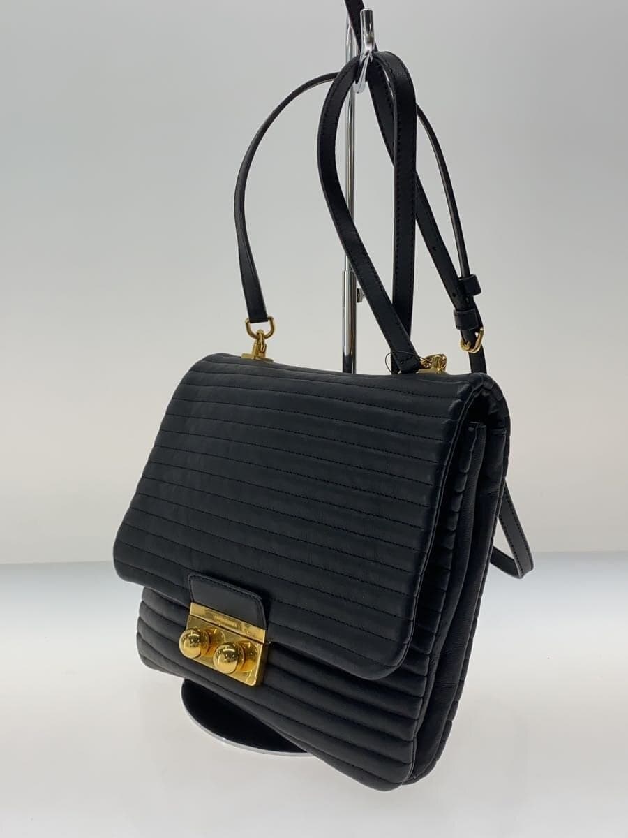 SONIA RYKIEL Shoulder Bag Leather BLK Solid 2