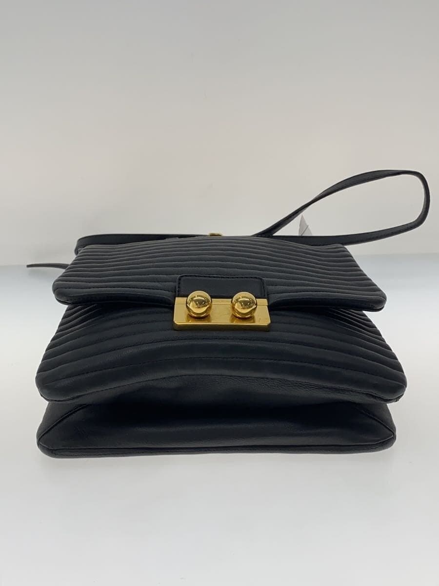 SONIA RYKIEL Shoulder Bag Leather BLK Solid 4